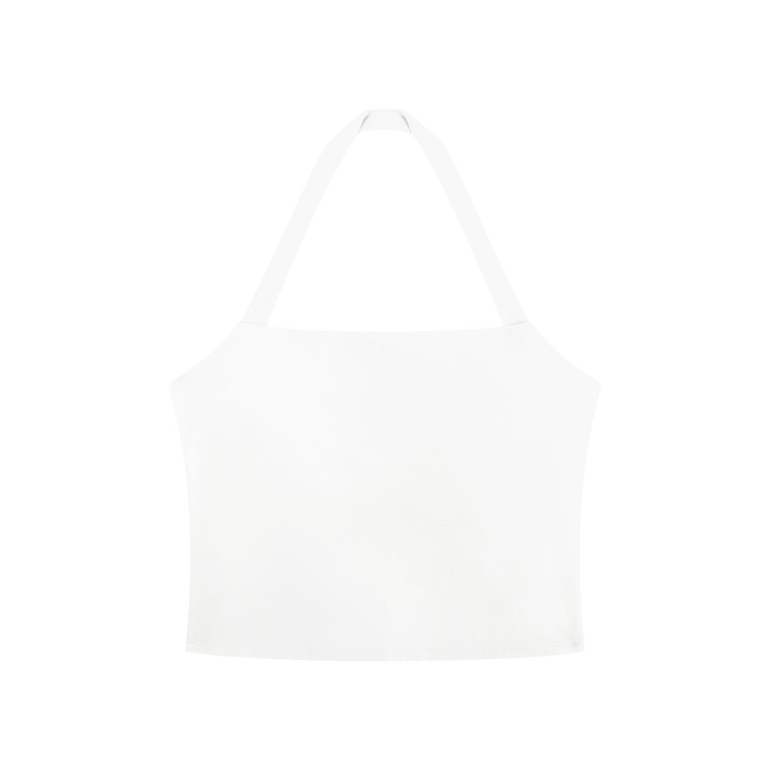 Halter Crop Sports Bra — White