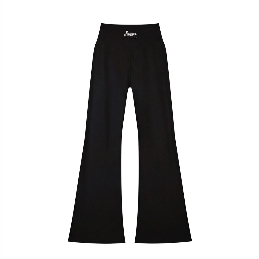 High Waisted Flare Leggings — Black back